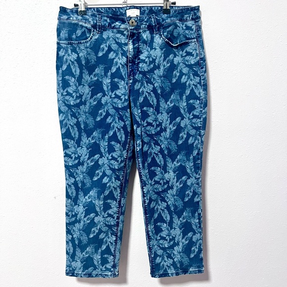 Christian Siriano for J Jill Ankle Cropped Jeans in Blue 12 - Picture 1 of 8
